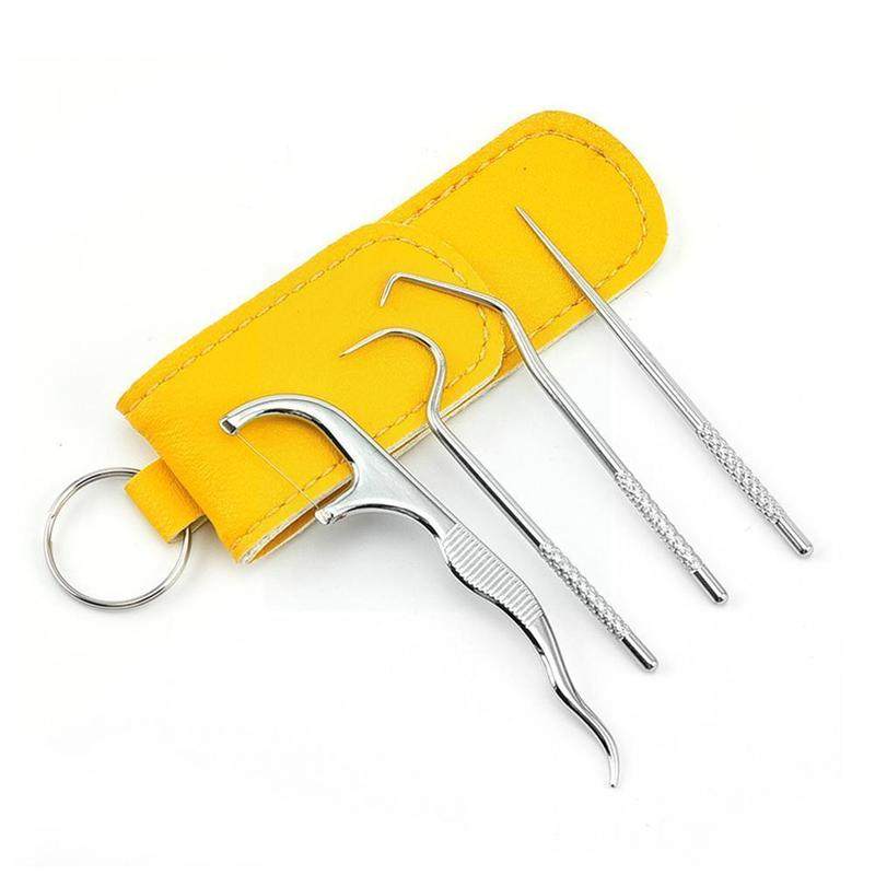 toothpick set metal steel cleaning tooth flossing portable