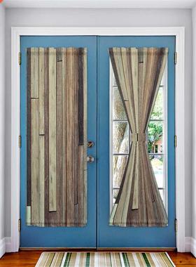 Vintage Wooden Planks Texture Modern Curtains for Living