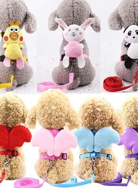 Cute Angel Pet Dog Leashes and Collars Set Puppy Leads for