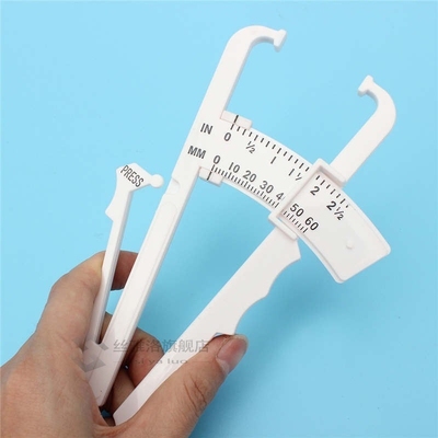 2PCS  White Personal Body Fat Caliper & Mass Measuring Tape