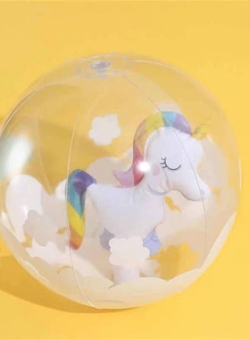 new3D Outdoor Toys Summer PVC Inflatable Beach Ball Unicorn