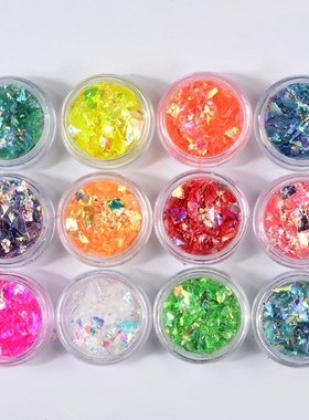 12 Pcs/set Nail Art Glitter Sequins Irregular Paillette Flak