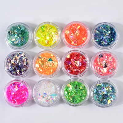 12 Pcs/set Nail Art Glitter Sequins Irregular Paillette Flak