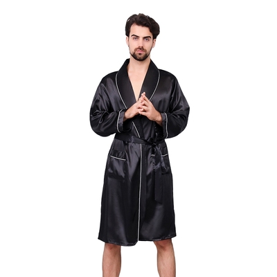 Luxury Designer Mens Silk Kimono Robe Plus 5XL Long Sle