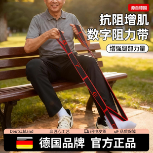 德国2026款抗阻力数字弹力带分段式拉力带锻炼臀腿大肌健身拉力绳