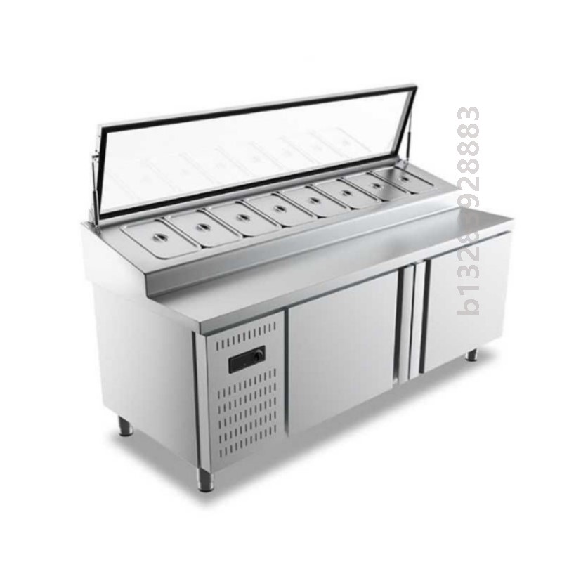 商用开槽沙拉披萨操作台水果捞小菜奶茶冰柜水吧冷藏冷冻保鲜冰箱