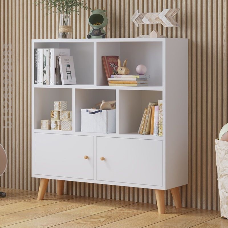 书柜书架落地置物架学生书柜组合简约现代收纳多格柜储物柜