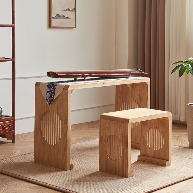 仿古实木橡木琴桌古琴桌凳中国风国学桌国学书法桌茶艺桌凳禅意桌