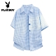 薄款 夏季 男多巴胺百搭通勤宽松外套 衬衫 花花公子趣味纽扣格子短袖