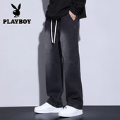 宽松直筒阔腿潮牌百搭休闲长裤 花花公子春夏季 牛仔裤 美式 子男 新款