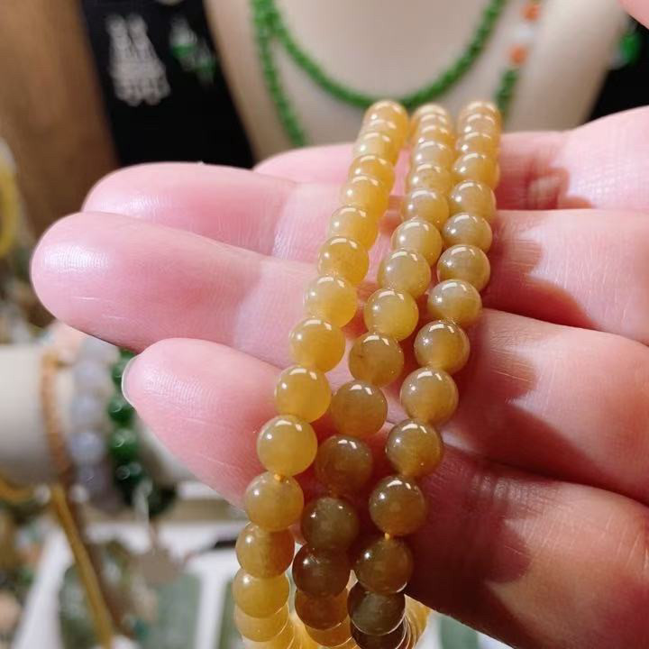 檀言蜜语珠宝纯天然和田玉新疆且末金山满糖黄金糖108长链109号