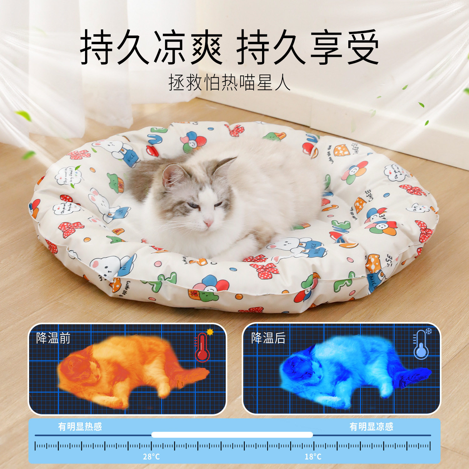 猫咪冰感凝胶冰垫窝耐抓