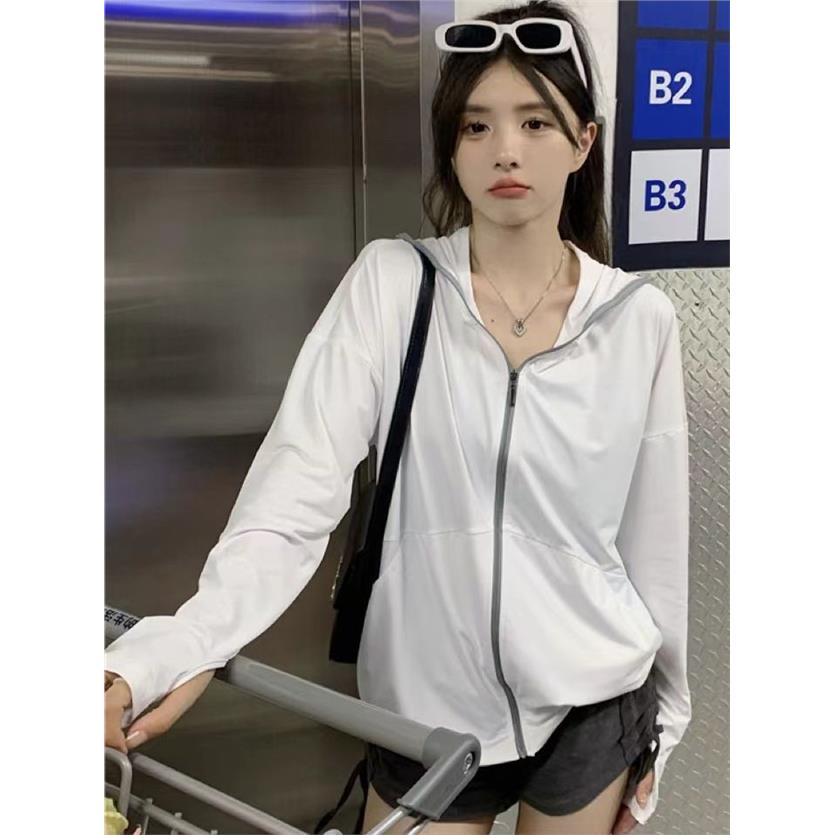 连帽防晒衣女薄款透气长