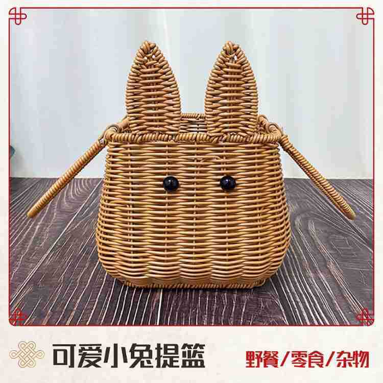 新款仿藤手工编织外出手