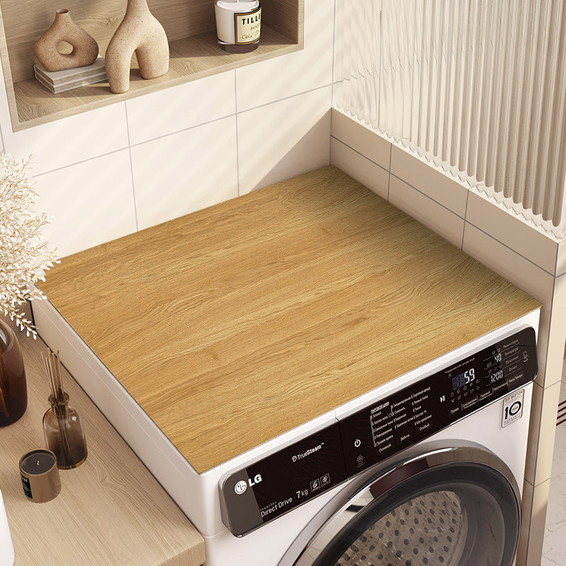 彷木纹滚筒全自动洗衣机盖布防水防晒防尘罩双门冰箱矽藻泥台面垫