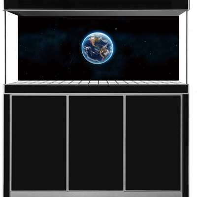 美宠展猷 鱼缸背景纸高清画龙鱼贴壁纸地球星空太空星星黑色正胶