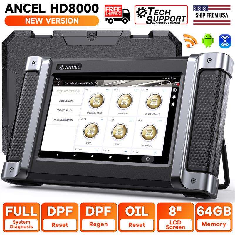 ANCELHD8000柴油重卡诊断仪柴油机械检测设备DPF再生保养归零