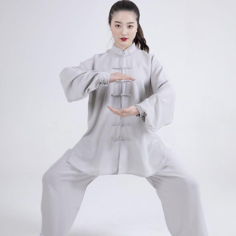 春秋太极服女棉加丝晨练太极拳练功服男团体武术比赛表演服装