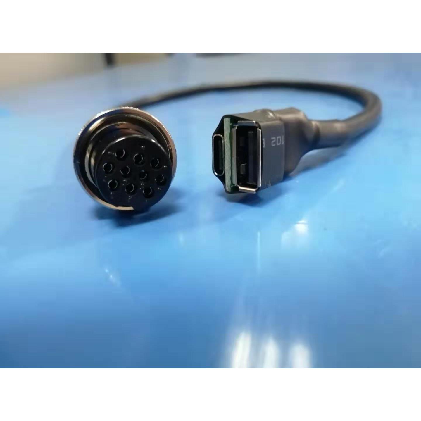 昂盛达配件ASD2006八芯航空头带USB-C母口/USB-A母头测试线