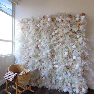 人造花装饰花墙背景婚礼道具橱窗展览背景人造花墙