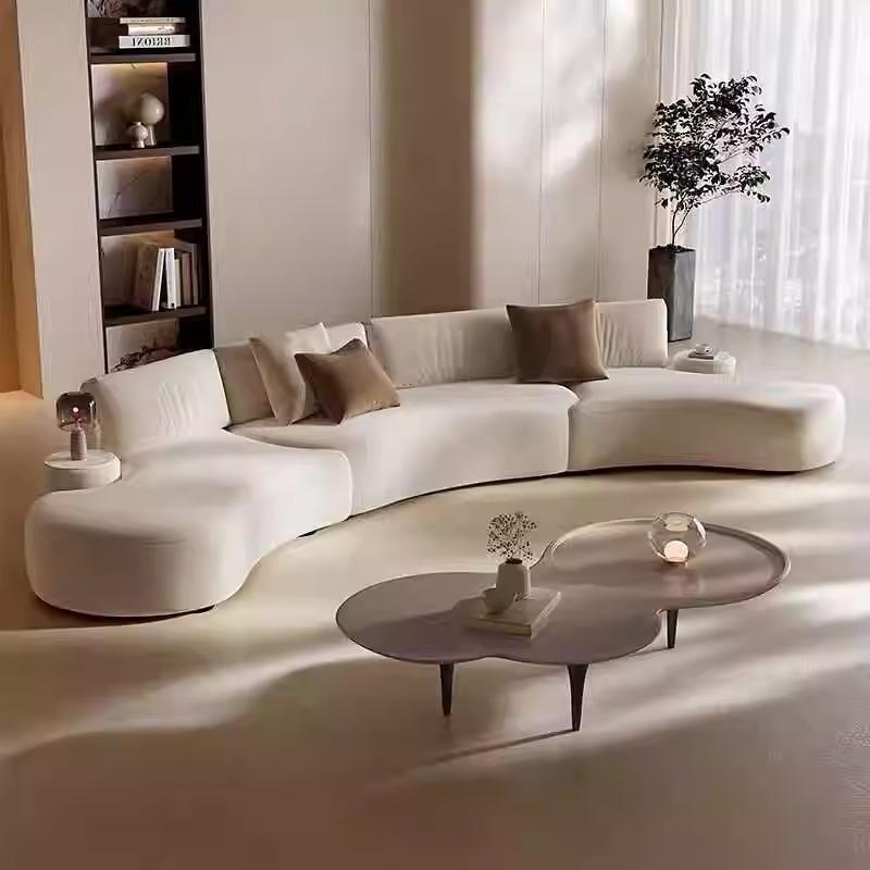意式极简大师设计布艺半圆沙发