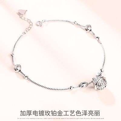 速发一步一响铃铛脚链202年新款小众镂空宫铃有声脚饰足链高级感