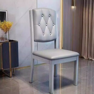 速发实木轻椅家用靠约软包餐奢椅子简背椅酒店高档餐厅餐桌椅