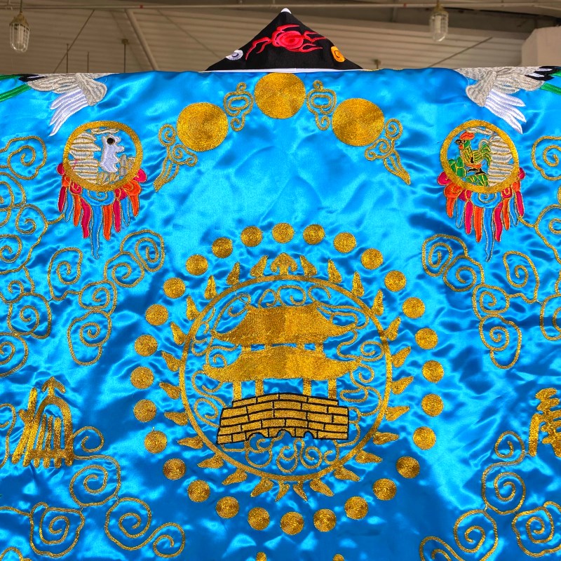 速发金丝鹤高功法衣仙鹤衣降衣百鹤衣道士服道袍蓝色厚款