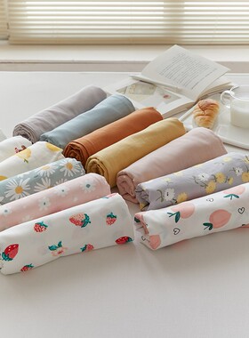 速发A类小清新!双层c纯棉枕4全棉枕头套套8*74纱m信封式一只柔软