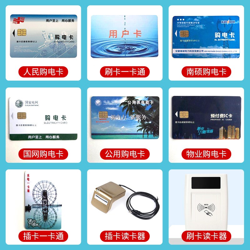 速发上海人民预付费插卡刷卡智能电表一表一卡一表多卡配套各式水
