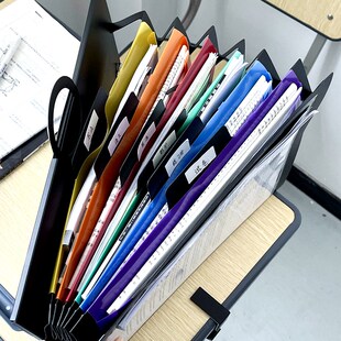 速发学文学科分类袋收纳袋装神卷的多层生件夹壁挂风琴包门后收纳