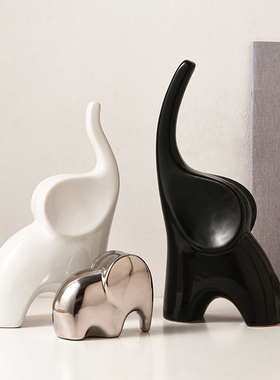 速发大象摆件电奢高档家居轻视柜酒柜装室工艺品客厅办公饰高级感