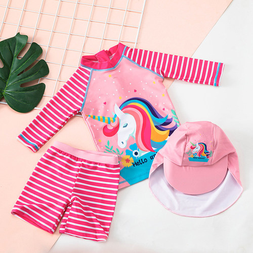 速发Girls Two Pieces Swiuit Uor Cute Swimwr BathigiSu t
