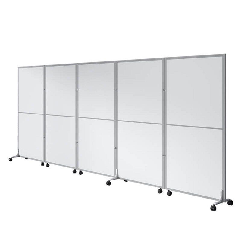 速发办公室移动e屏风隔断现代板式玻璃推拉折叠隔断墙隔离间隔墙