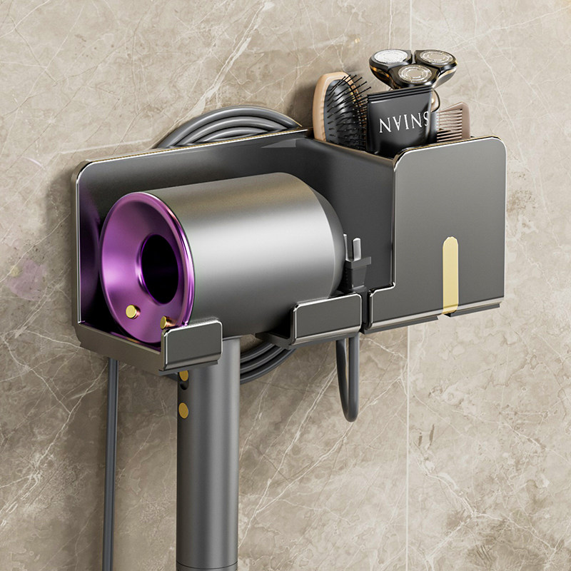 速发吹风机支电卫生间架吹风收架免打孔厕所风筒浴室壁挂式挂纳置