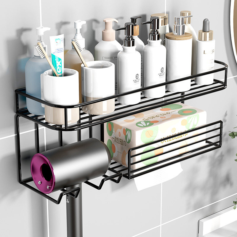 速发吹风机置物架免打孔间生卫壁挂电收风支架浴室风筒吹纳放置架