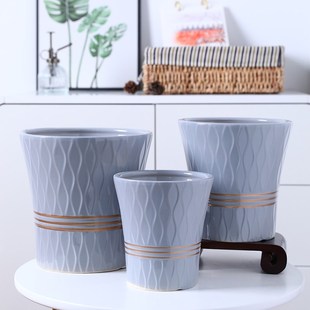 速发陶瓷家盆花金客厅大号口径高级红色红掌发财树用钱树花盆专用