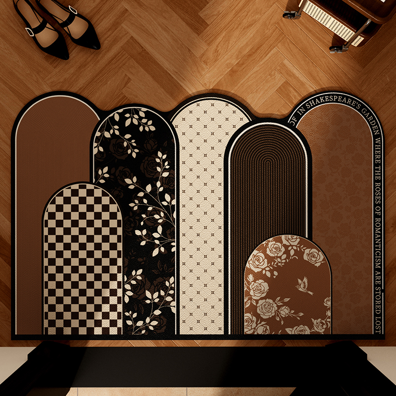 速发风入户古地垫高级复脚进门门垫皮革耐脏可裁剪门口地毯门垫子