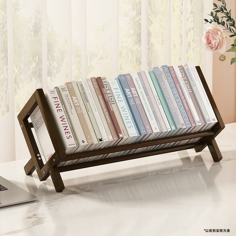 速发楠竹CD架纳片台面盘摆放收碟创意展示架桌面桌上儿童书架置物