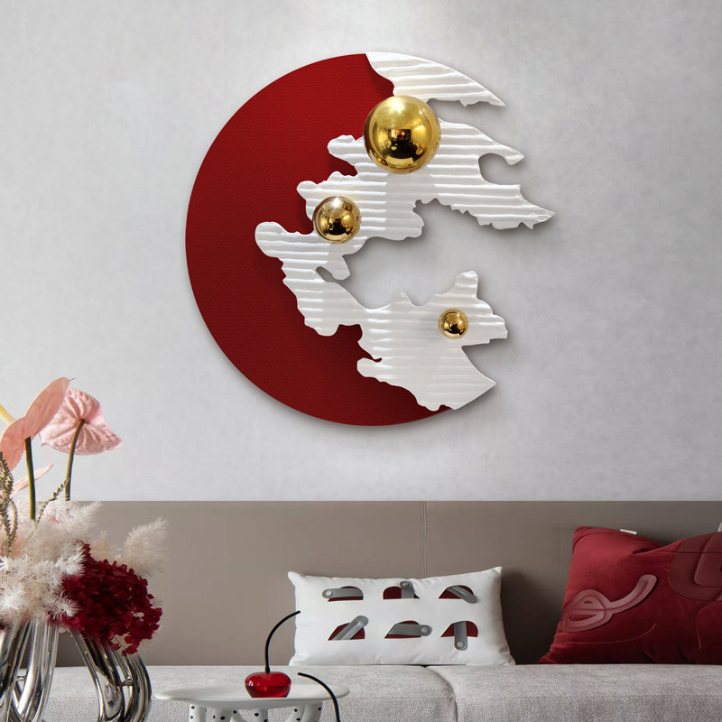 速发轻奢圆玄抽象客厅沙发入饰画单幅酒楼餐厅装户形关壁挂画立体