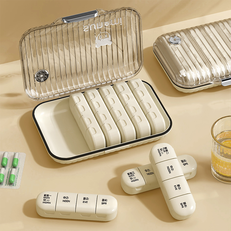 速发药盒便携一周七天大容量分装盒药身一日三餐防潮吃醒提随器收