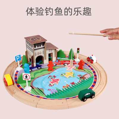 Wooden 25-pece Electrc Tran Track Chldren 3-6 Years Old oys