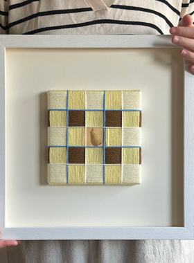 原创毛线画多巴胺小众家居现代高级客厅卧室装饰手工编织送礼挂画