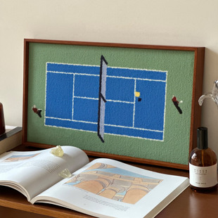 【像素网球】中古风软绒肌理毯客厅挂画潮酷怀旧卧室墙面复古装饰