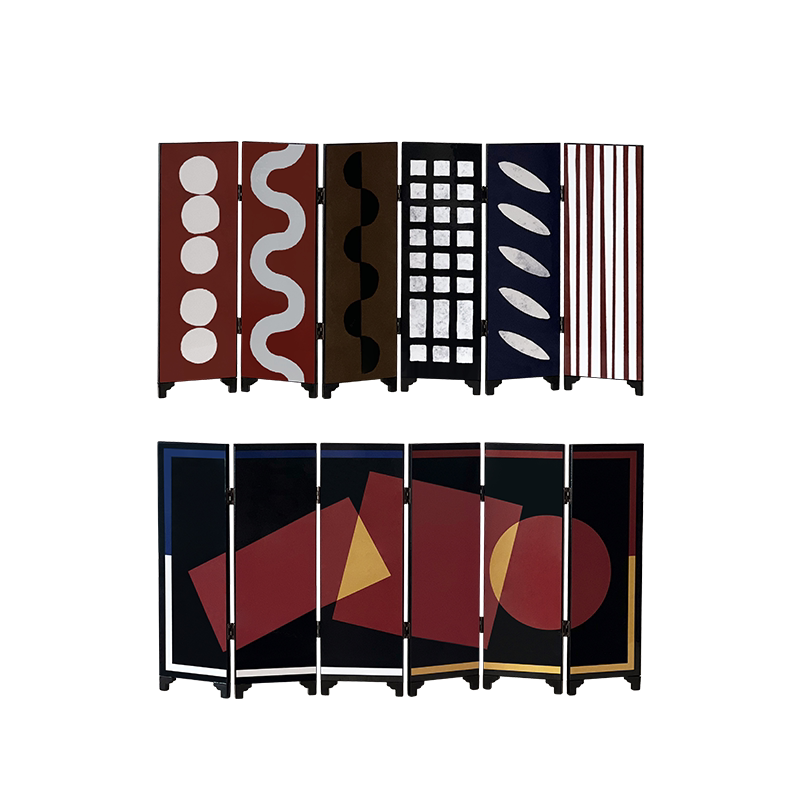 抽象tabledecor小屏风中古摆件