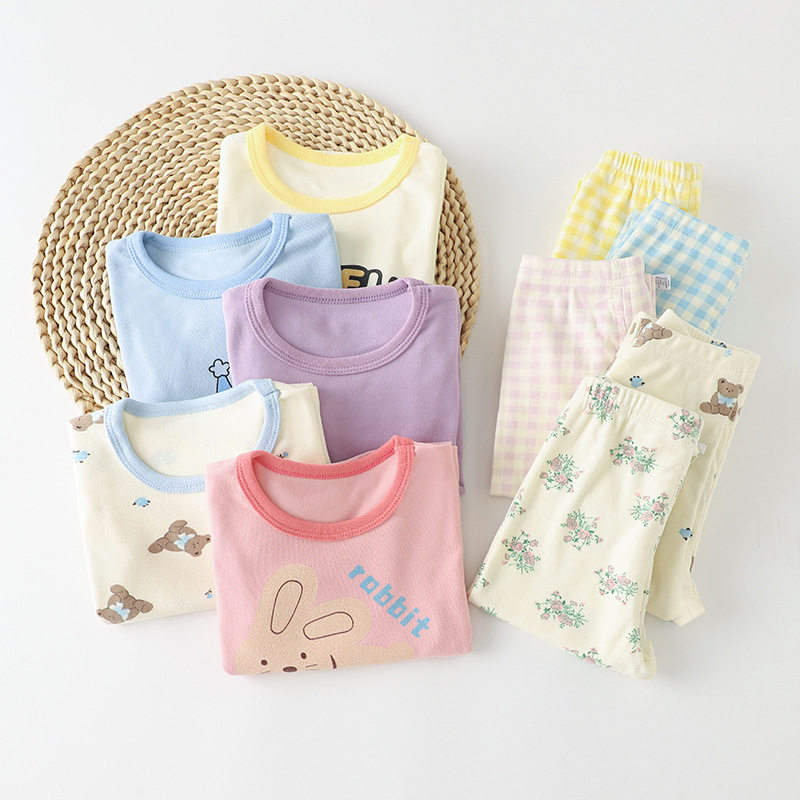 新款童装春秋款儿童内衣套装男童秋衣秋裤中小女童睡衣家居服批发