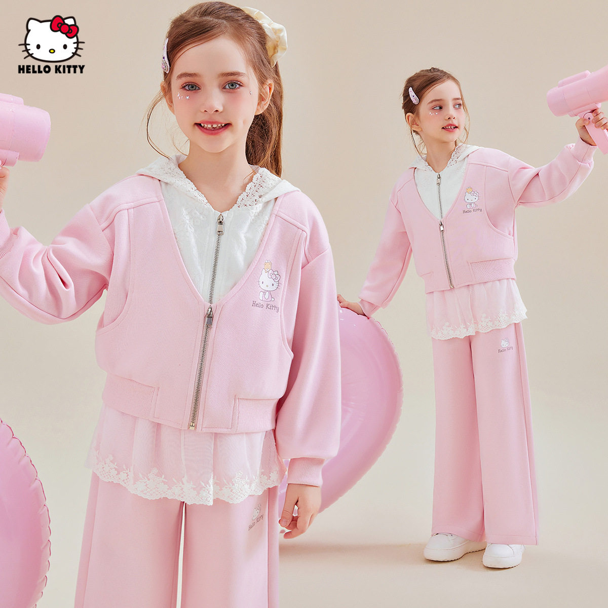 Hello Kitty女童春秋季套装2026新款卡通中大童装凯蒂猫两件套
