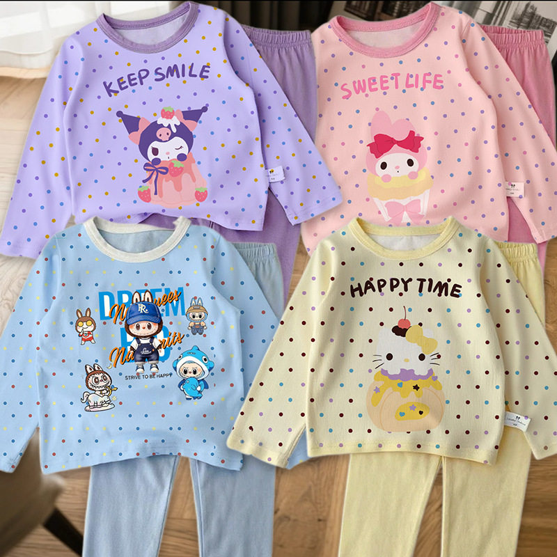 女童秋衣秋裤春秋新款长袖儿童可爱卡通休闲舒服家居服睡衣两件套