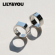 LILY&YOU中古风戒指方形素圈素戒小众设计高级感925银戒指尾戒