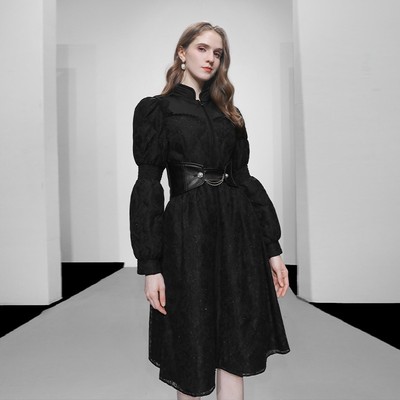 达菲时尚2025冬季女装米白色立领中长款白鸭绒羽绒服加厚收腰外套